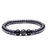 Natural stone Beads lava stone Tiger eye Golden & silver Hematite wrap Men's bracelets bangles Charms Fashion Couple bracelets