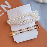 New 2019 Women Barrettes Set Pearl Hair Clip Pins Gold Fashion Jewelry Accessories Mujer Headwear Wedding for Girl Gift Oranment