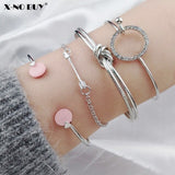 Alloy Arrow Link Chain Twist Bangle