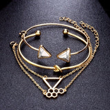 Alloy Arrow Link Chain Twist Bangle