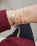 Alloy Arrow Link Chain Twist Bangle