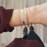 Alloy Arrow Link Chain Twist Bangle