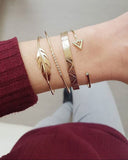 Alloy Arrow Link Chain Twist Bangle