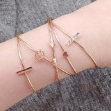 Alloy Arrow Link Chain Twist Bangle