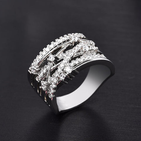 New Arrival Silver Rose Gold Zircon Stone Rings for Women Fashion Jewelry Engagement Wedding Ring