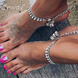 New Bells Round Boho Anklet Foot Chain Ankle Summer Bracelet Charm Anklet Tassel Sandals Barefoot Beach Foot Bridal Jewelry Gift