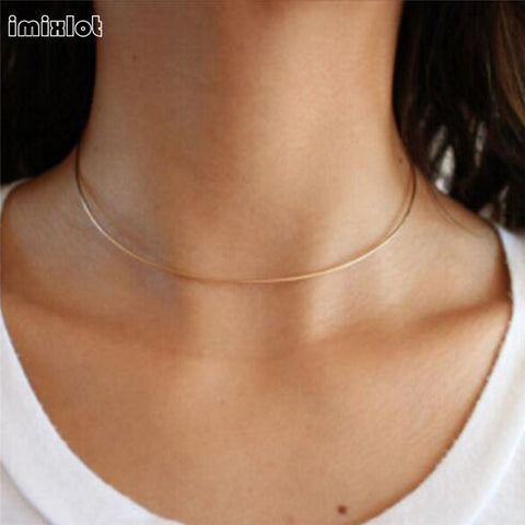 New Collier Collares Maxi Necklace Imixlot Gothic Torques Fashion Women's Plated Collar Bib Choker Necklace Chain Jewelry