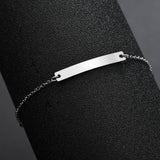 New Design Stainless Steel Custom Name ID Bar Bracelet For Boy Girl Gold Color Charm Children Bracelets Best Friends Gift
