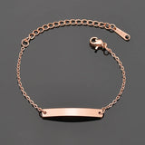 New Design Stainless Steel Custom Name ID Bar Bracelet For Boy Girl Gold Color Charm Children Bracelets Best Friends Gift