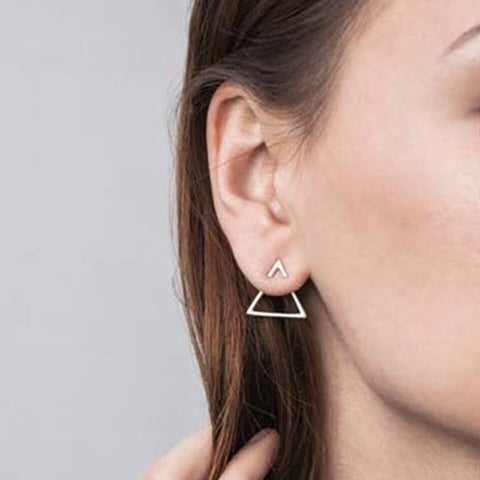 New Earrings Fashion Simple Stud Earrings Personality Trendy Three ways to wear Triangle Earring Wholesale Jewelry Womens Earing