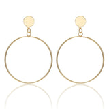 New Gold Metal Earrings For Women Girls Round Geometric Earrings Indian Brincos Accessories Female Vintage Circle Earrings 2019