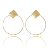 New Gold Metal Earrings For Women Girls Round Geometric Earrings Indian Brincos Accessories Female Vintage Circle Earrings 2019