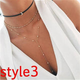 New Multilayer Crystal Moon Necklaces & Pendants For Women Vintage Charm Gold Choker Necklace 2019 Bohemian Jewelry Wholesale