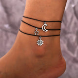 New Summer Barefoot sandals Beach Anklets Hollow Out Water Droplet Shape Multi-storey Foot Fashion Jewelry Boho Vintage KB348