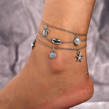 New Summer Barefoot sandals Beach Anklets Hollow Out Water Droplet Shape Multi-storey Foot Fashion Jewelry Boho Vintage KB348