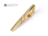 New Tie Clips Men's Metal Necktie Bar Crystal Dress Shirts Tie Pin For Wedding Ceremony Metal Gold Tie Clip Man Accessories