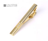 New Tie Clips Men's Metal Necktie Bar Crystal Dress Shirts Tie Pin For Wedding Ceremony Metal Gold Tie Clip Man Accessories