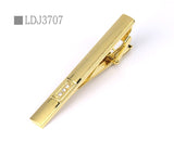 New Tie Clips Men's Metal Necktie Bar Crystal Dress Shirts Tie Pin For Wedding Ceremony Metal Gold Tie Clip Man Accessories