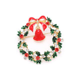New Year Fashion Christmas Boots Brooch Santa Claus Shoes Carriage Rhinestone Brooch Jewelry for Christmas Color Stone Brooch