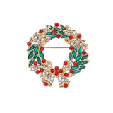 New Year Fashion Christmas Boots Brooch Santa Claus Shoes Carriage Rhinestone Brooch Jewelry for Christmas Color Stone Brooch