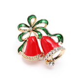 New Year Fashion Christmas Boots Brooch Santa Claus Shoes Carriage Rhinestone Brooch Jewelry for Christmas Color Stone Brooch