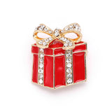 New Year Fashion Christmas Boots Brooch Santa Claus Shoes Carriage Rhinestone Brooch Jewelry for Christmas Color Stone Brooch