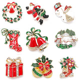 New Year Fashion Christmas Boots Brooch Santa Claus Shoes Carriage Rhinestone Brooch Jewelry for Christmas Color Stone Brooch