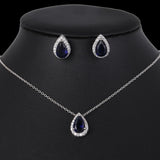 Nigerian Water Drop Cubic Zirconia Wedding Jewelry Sets inlay Luxury Crystal Bridal Jewelry Set Gifts For Bridesmaids AS099