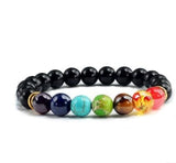 OAIITE  7 Chakra Round Beads Natural Stone Bracelet  For Women Men Healing Balance Therapy Yoga Jewelry Chakra Prayer Adjustable