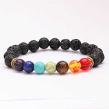 OAIITE  7 Chakra Round Beads Natural Stone Bracelet  For Women Men Healing Balance Therapy Yoga Jewelry Chakra Prayer Adjustable