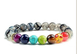 OAIITE  7 Chakra Round Beads Natural Stone Bracelet  For Women Men Healing Balance Therapy Yoga Jewelry Chakra Prayer Adjustable