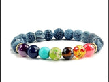 OAIITE  7 Chakra Round Beads Natural Stone Bracelet  For Women Men Healing Balance Therapy Yoga Jewelry Chakra Prayer Adjustable