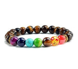 OAIITE  7 Chakra Round Beads Natural Stone Bracelet  For Women Men Healing Balance Therapy Yoga Jewelry Chakra Prayer Adjustable
