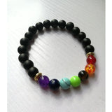 OAIITE  7 Chakra Round Beads Natural Stone Bracelet  For Women Men Healing Balance Therapy Yoga Jewelry Chakra Prayer Adjustable