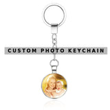 OMGALA DIY Double Side Personalized Custom Keychains Baby Family Lovers Photo Calendar Keyrings Key Chain Rings Holder for Gifts