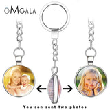 OMGALA DIY Double Side Personalized Custom Keychains Baby Family Lovers Photo Calendar Keyrings Key Chain Rings Holder for Gifts