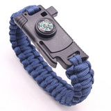 Outdoor Survival Bracelet Men Women Braided Paracord Multi-function Camping Rescue Emergency Rope Bangles Compass Whistle Knife
