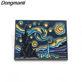 P3797 Dongmanli Fashion Van Gogh Enamel Pin Collection Art Oil Painting Brooches for Women Lapel Pins Badge Collar Jewelry