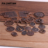 PULCHRITUDE 10pcs Vintage Metal Zinc Alloy Mixed Four Clock Pendant Charms Steampunk Clock Charms for Diy Jewelry Making T6435