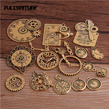 PULCHRITUDE 10pcs Vintage Metal Zinc Alloy Mixed Four Clock Pendant Charms Steampunk Clock Charms for Diy Jewelry Making T6435