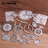 PULCHRITUDE 10pcs Vintage Metal Zinc Alloy Mixed Four Clock Pendant Charms Steampunk Clock Charms for Diy Jewelry Making T6435