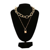 PadLock chain necklace women men chunky chain with lock Pendant Necklaces punk Hiphop 2019 fashion gothic jewelry