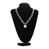 PadLock chain necklace women men chunky chain with lock Pendant Necklaces punk Hiphop 2019 fashion gothic jewelry