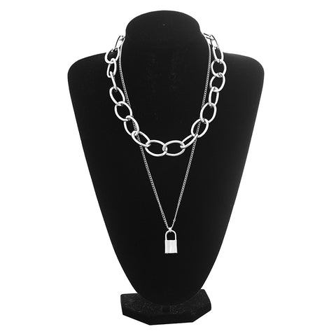 PadLock chain necklace women men chunky chain with lock Pendant Necklaces punk Hiphop 2019 fashion gothic jewelry
