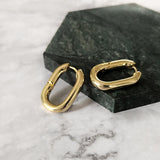 Peri'sBox Best Selling French Gold Chic O Shaped Hoop Earrings Women's Chunky Hoops Geometrical Brass Earrings Minimalist