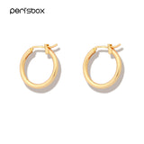 Peri'sBox Steampunk Gold Sliver Plated Round Hoop Earrings Statement Small Big Earrings Hoops Minimalist Earrings 13mm 18mm 25mm