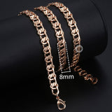 Personalize Necklace For Women Men 585 Rose Gold Venitian Curb Snail Foxtail Link Chains Necklace Fashion Jewelry 50cm 60cm CNN1