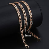 Personalize Necklace For Women Men 585 Rose Gold Venitian Curb Snail Foxtail Link Chains Necklace Fashion Jewelry 50cm 60cm CNN1