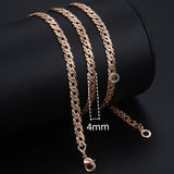 Personalize Necklace For Women Men 585 Rose Gold Venitian Curb Snail Foxtail Link Chains Necklace Fashion Jewelry 50cm 60cm CNN1