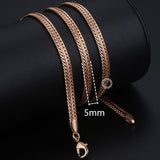Personalize Necklace For Women Men 585 Rose Gold Venitian Curb Snail Foxtail Link Chains Necklace Fashion Jewelry 50cm 60cm CNN1